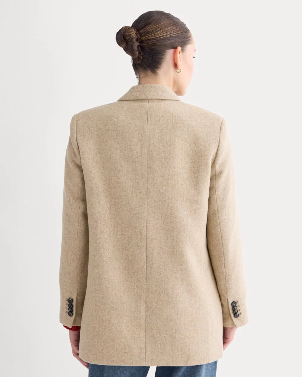 The Oversized Blazer in Wool | Taupe Herringbone - Image 5