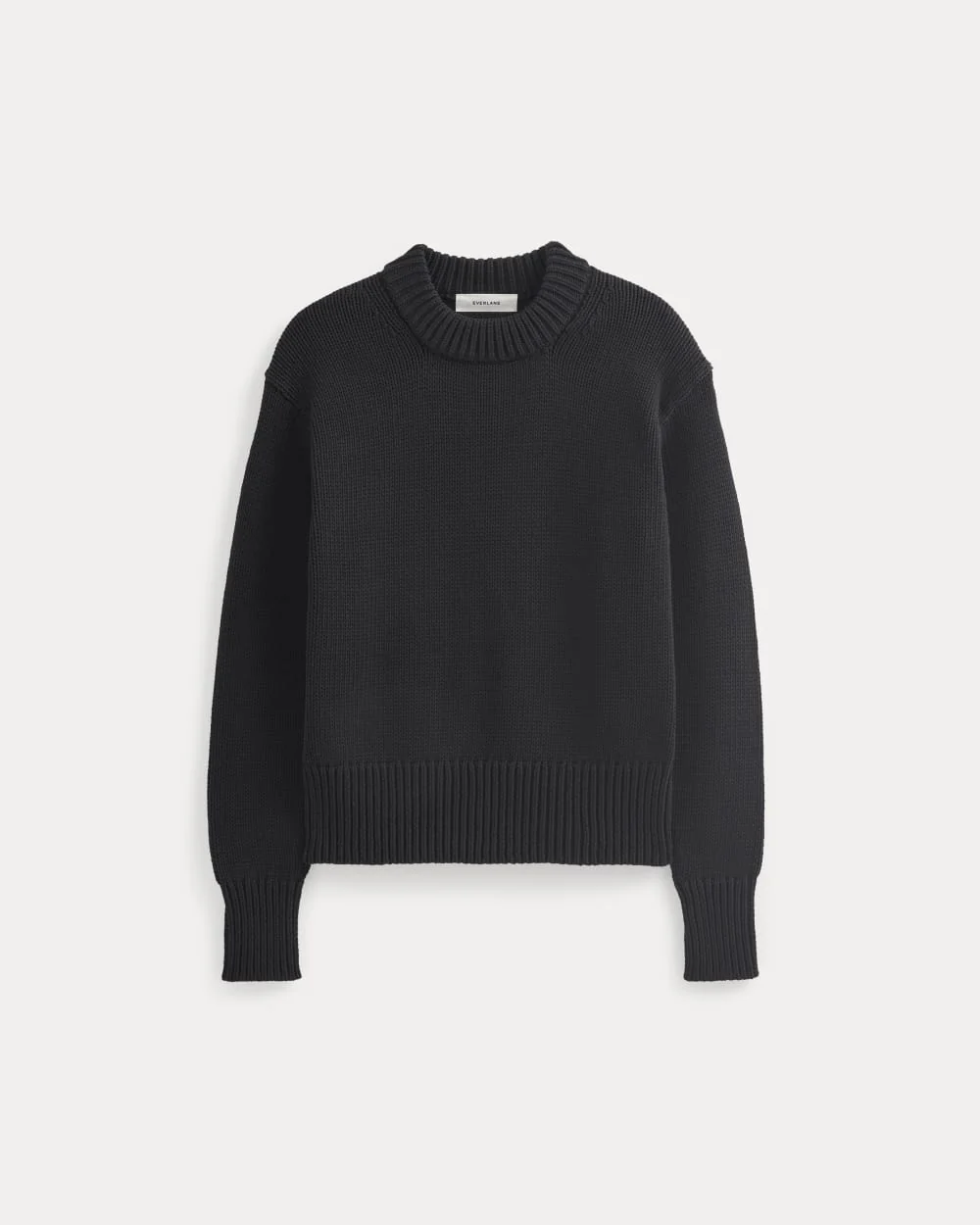 Oversized Cocoon Crew in Elevated Cotton | Black - Image 2