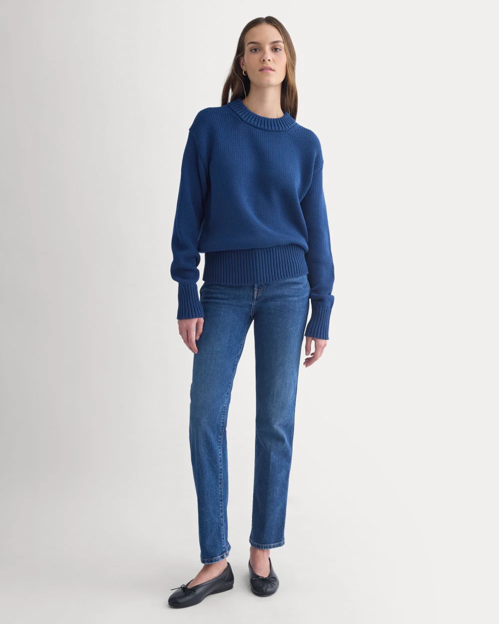 Oversized Cocoon Crew in Elevated Cotton | Estate Blue - Image 3