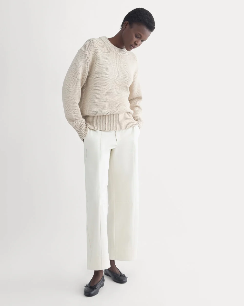 Oversized Cocoon Crew in Elevated Cotton | Peyote - Image 4