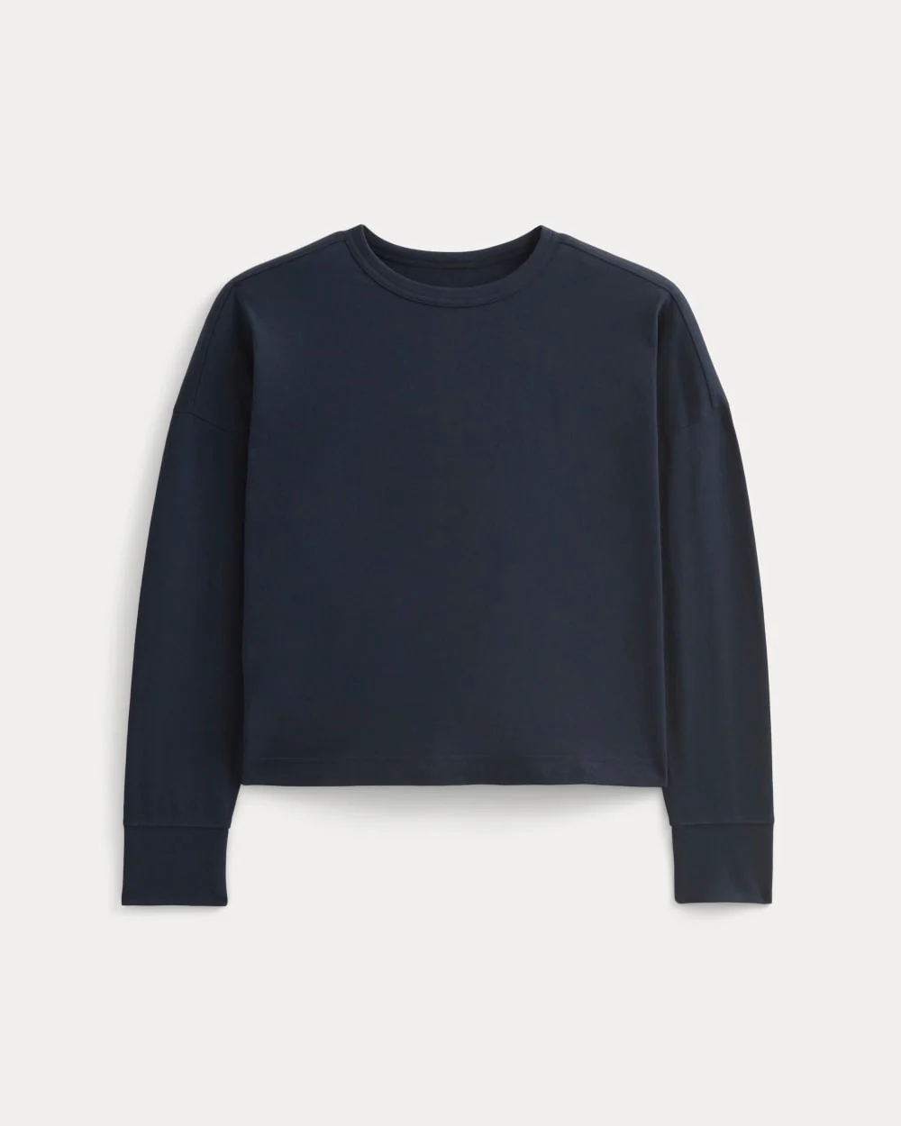 Oversized Boxy Crew in Essential Cotton | Deep Navy - Image 2