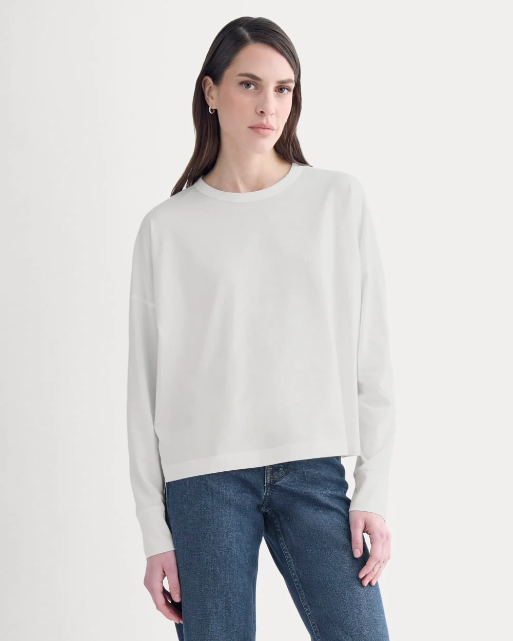 Oversized Boxy Crew in Essential Cotton | White - Image 3