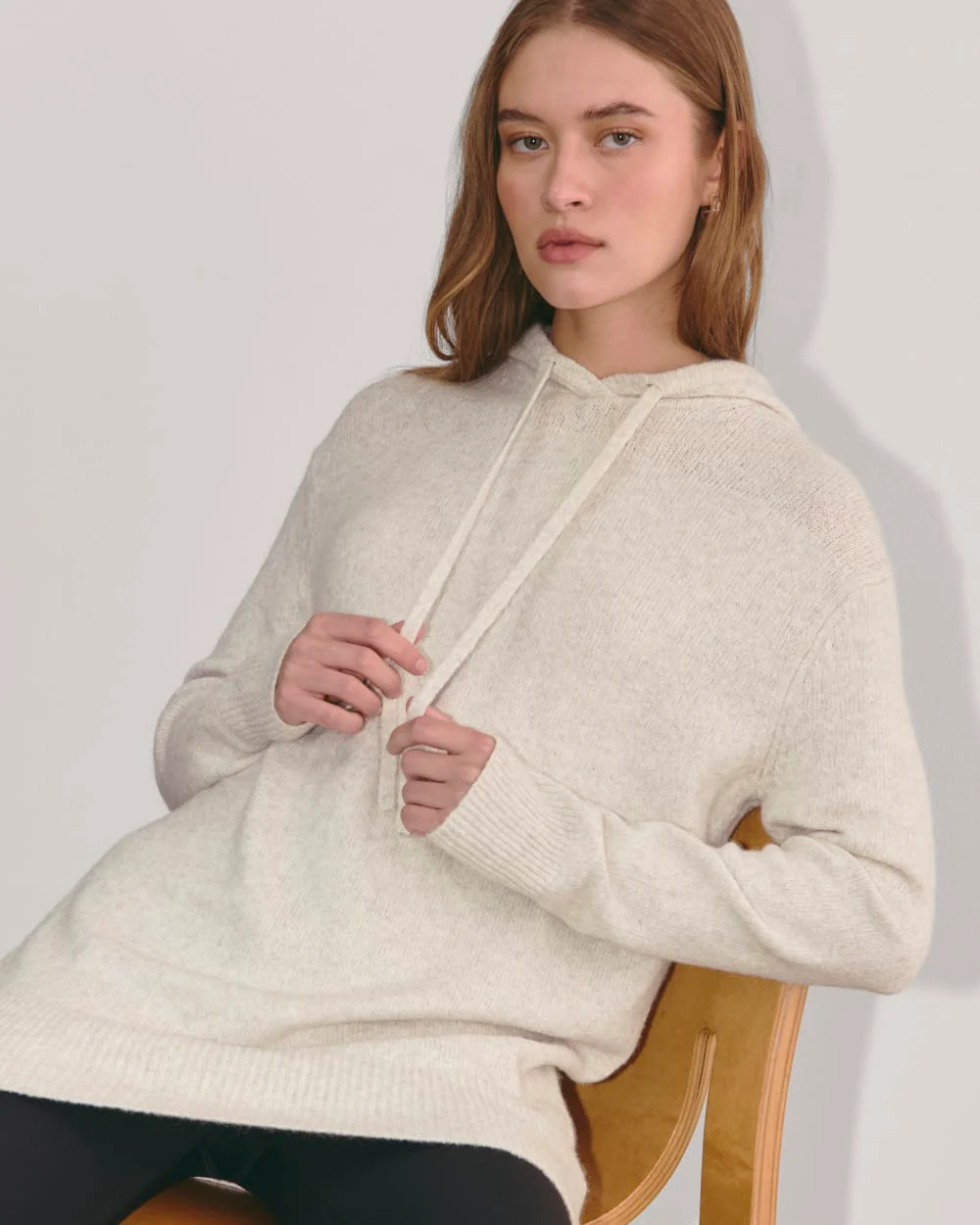 The Oversized Hoodie in Plush Cotton | Heathered Oat - Image 4