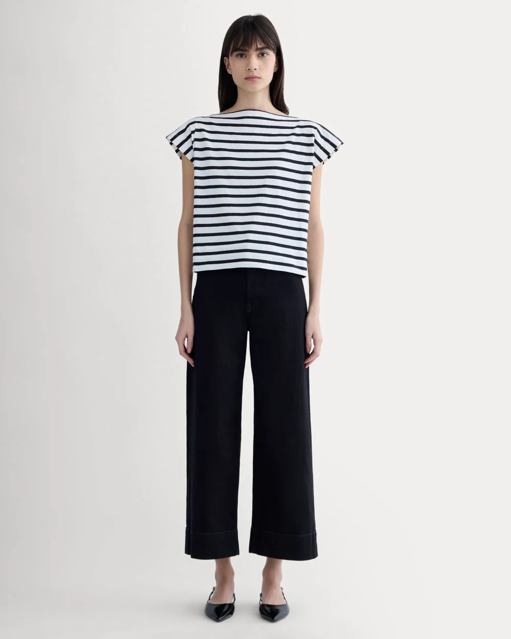 The Oversized Muscle Tee | Bone / Black - Image 3
