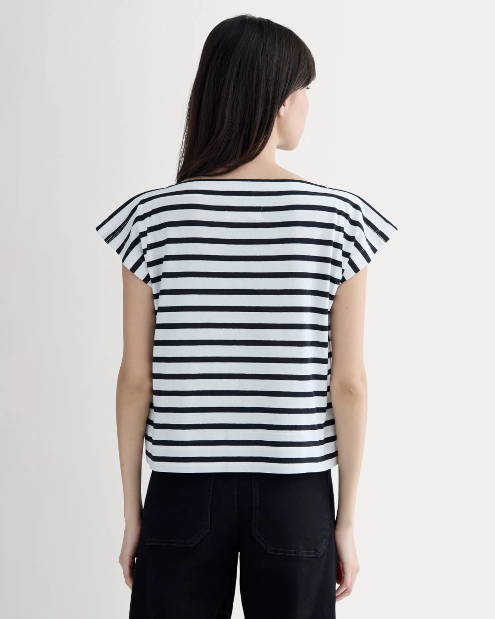 The Oversized Muscle Tee | Bone / Black - Image 5