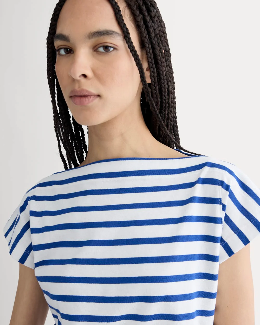 The Oversized Muscle Tee | Bone / Mazarine Blue - Image 4