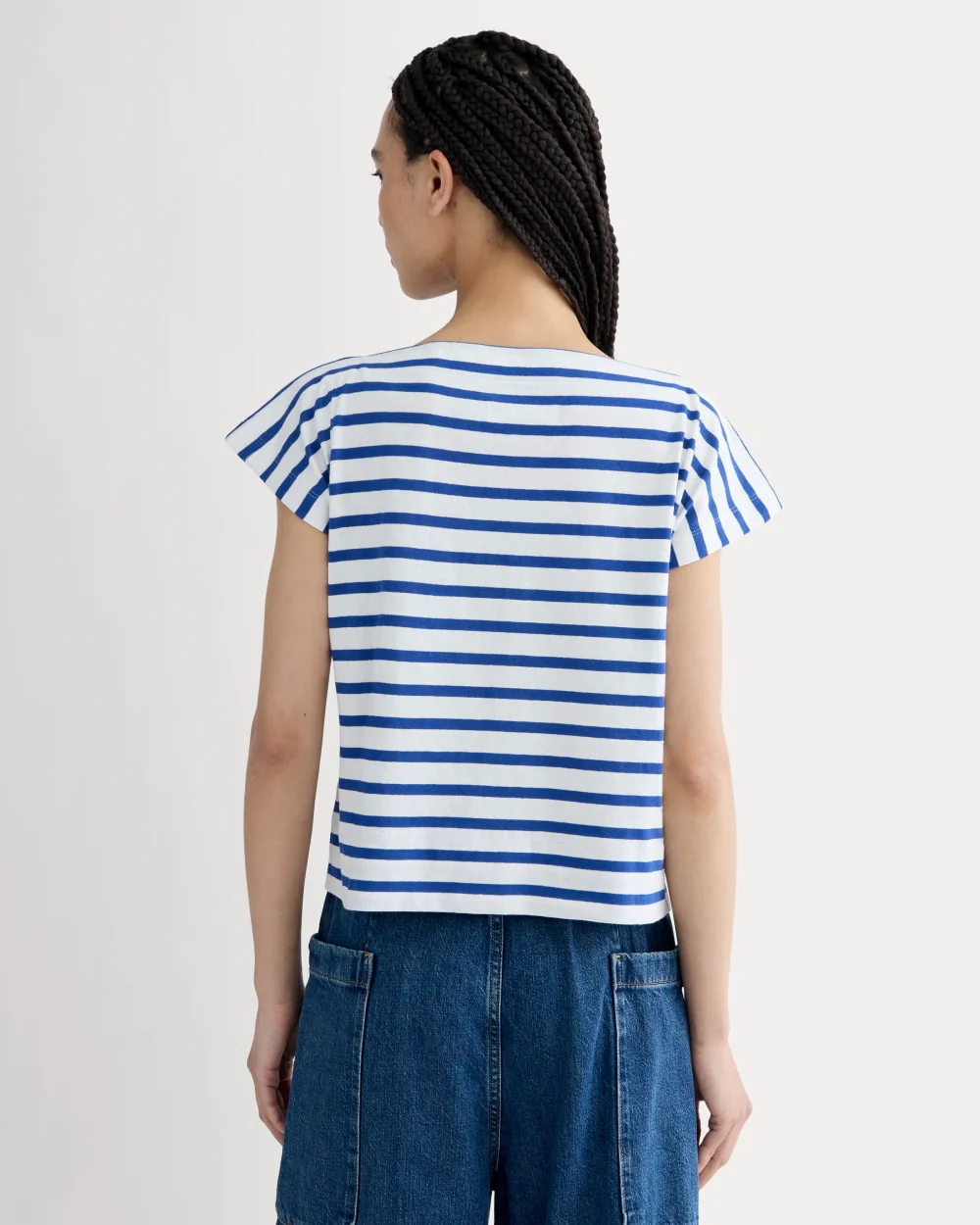 The Oversized Muscle Tee | Bone / Mazarine Blue - Image 5