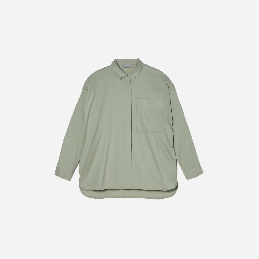 The Oversized Silky Cotton Shirt | Laurel
