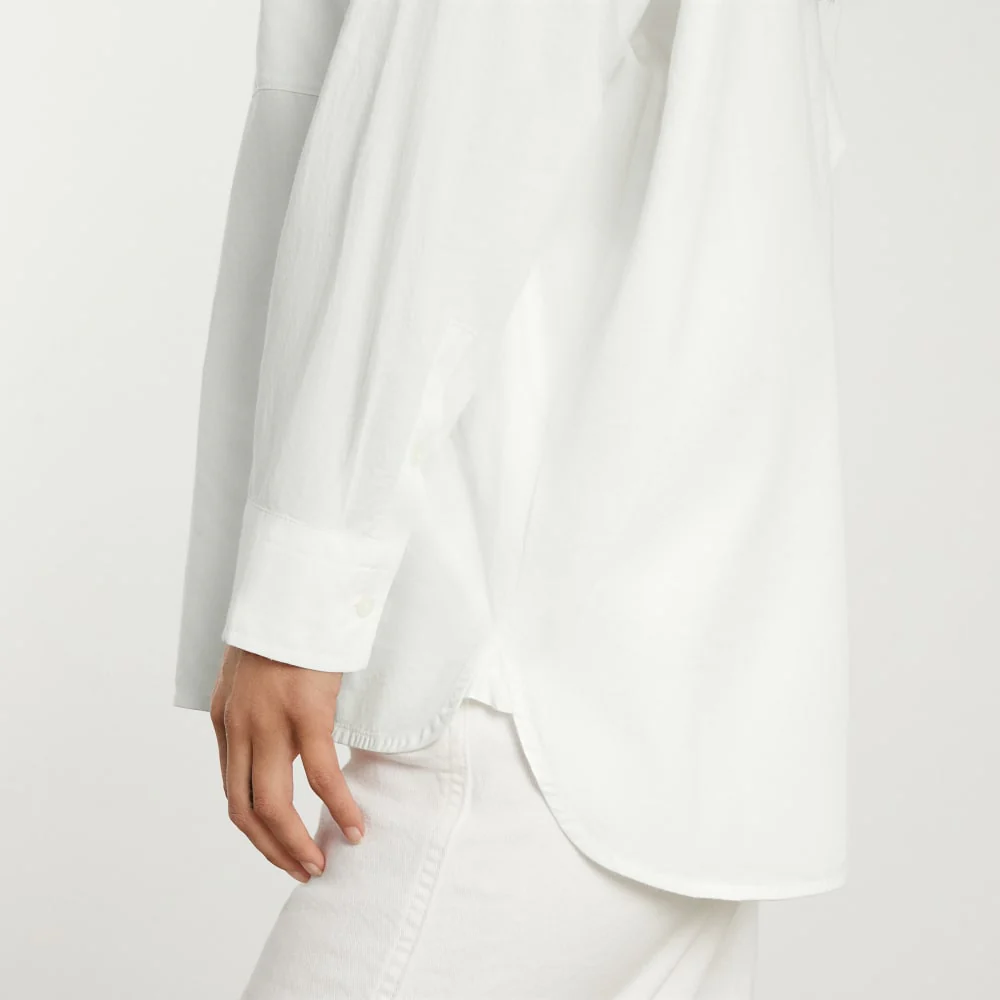 The Oversized Silky Cotton Shirt | White - Image 5