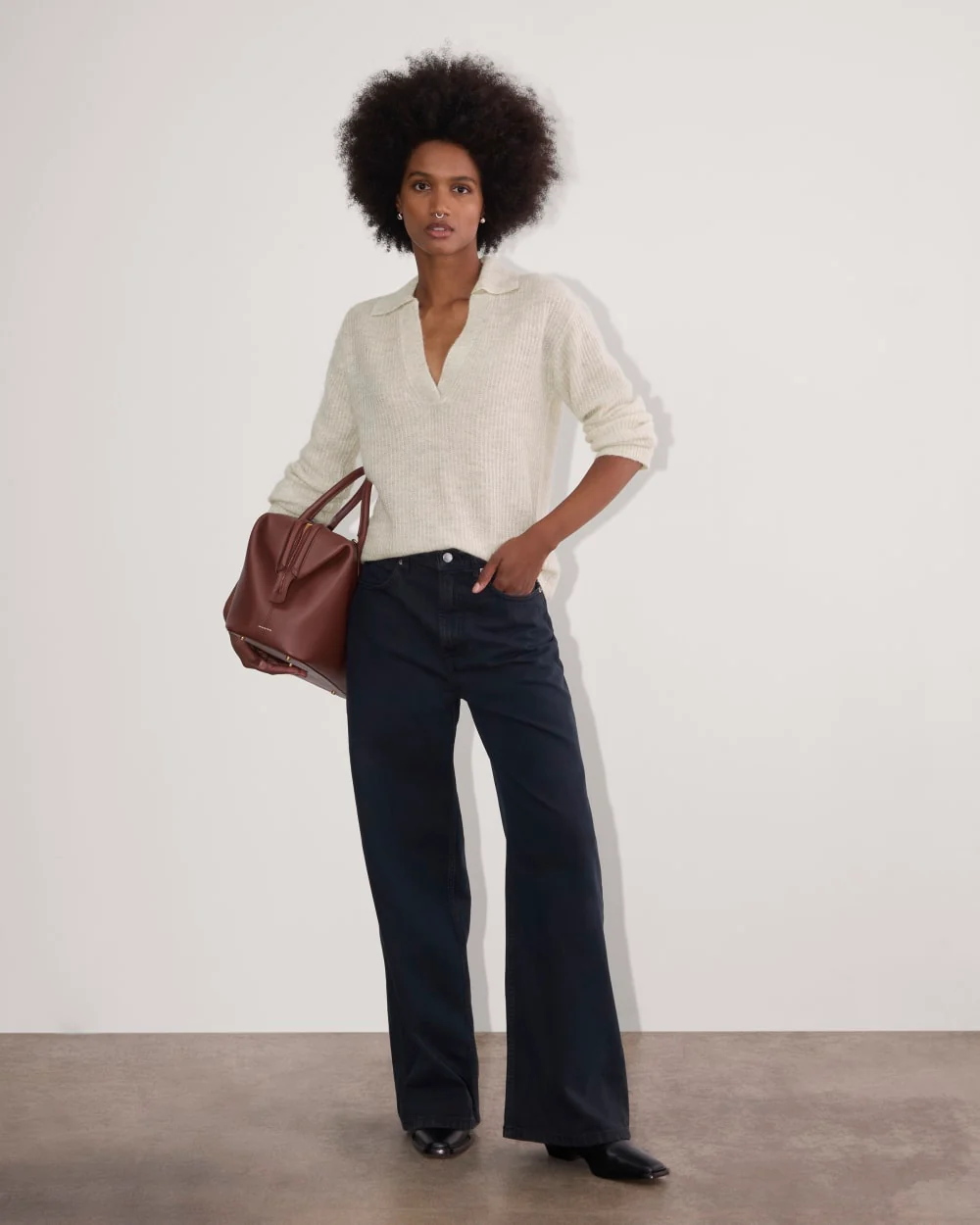 The Oversized Polo in Alpaca | Almond - Image 4