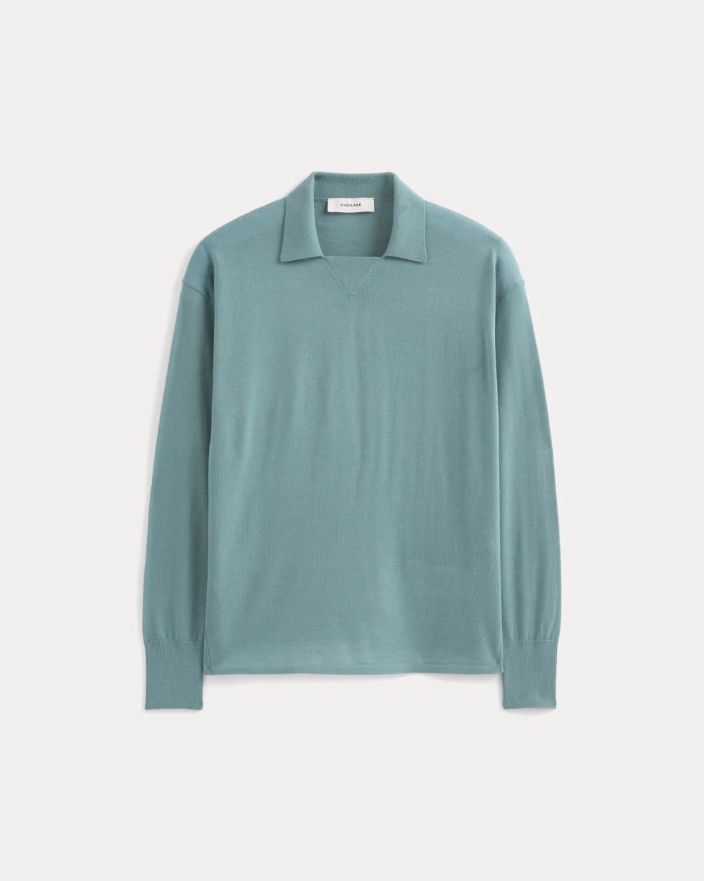 Oversized Polo in Ultrafine Merino | Gray Mist - Image 2