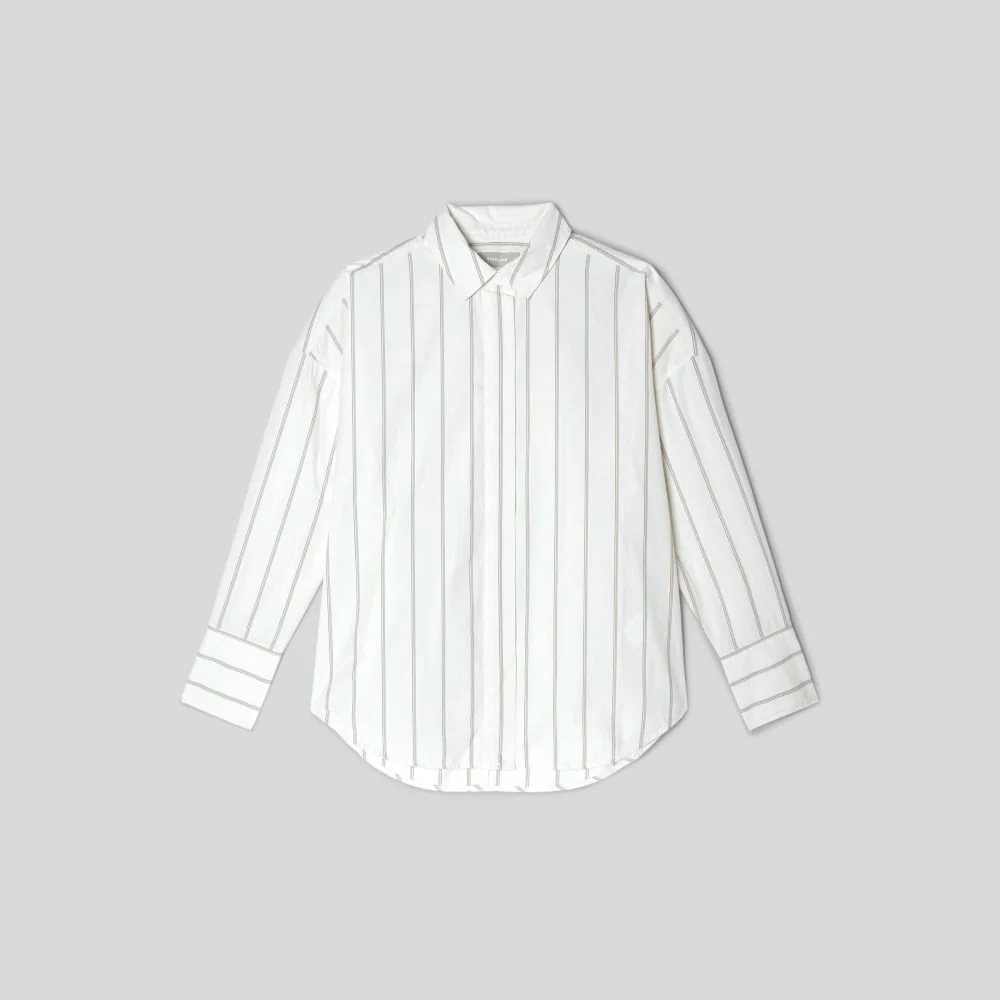 The Oversized Poplin Shirt | Black / Canvas Tan - Image 2