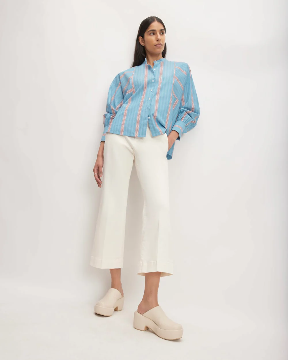 The Oversized Raglan Shirt | Parisian Blue / Black / Rusted Red / Bone - Image 3