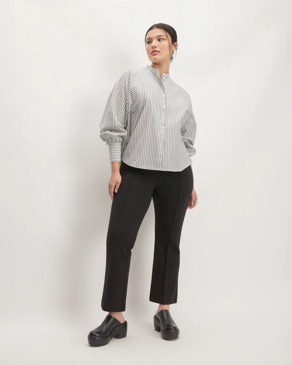 The Oversized Raglan Shirt | Bone/Navy - Image 3