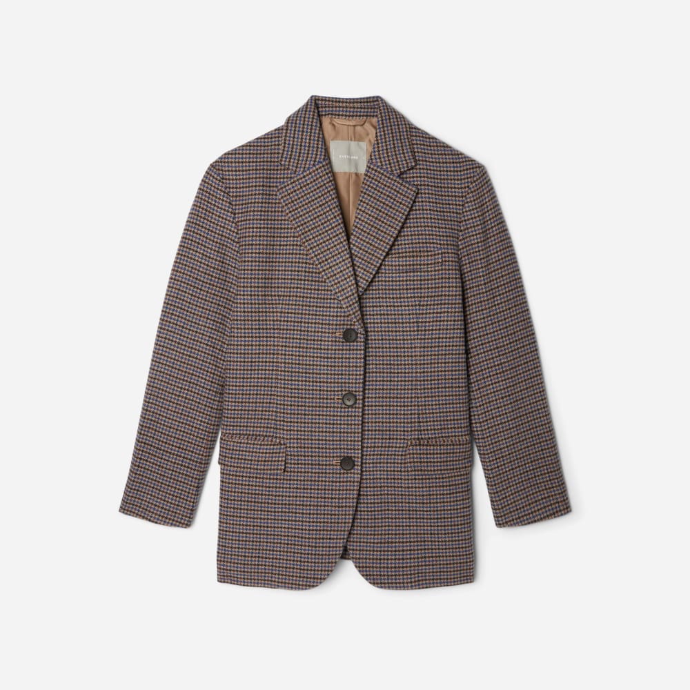 The ReWool® ’80s Blazer | Blue / Brown Houndstooth - Image 2