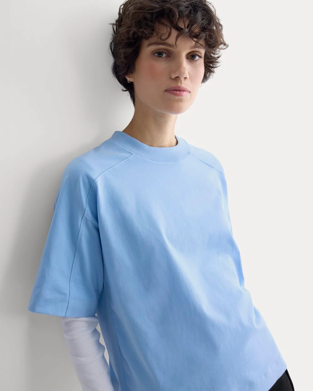 Oversized Seamed Tee | Open Air Blue - Image 4