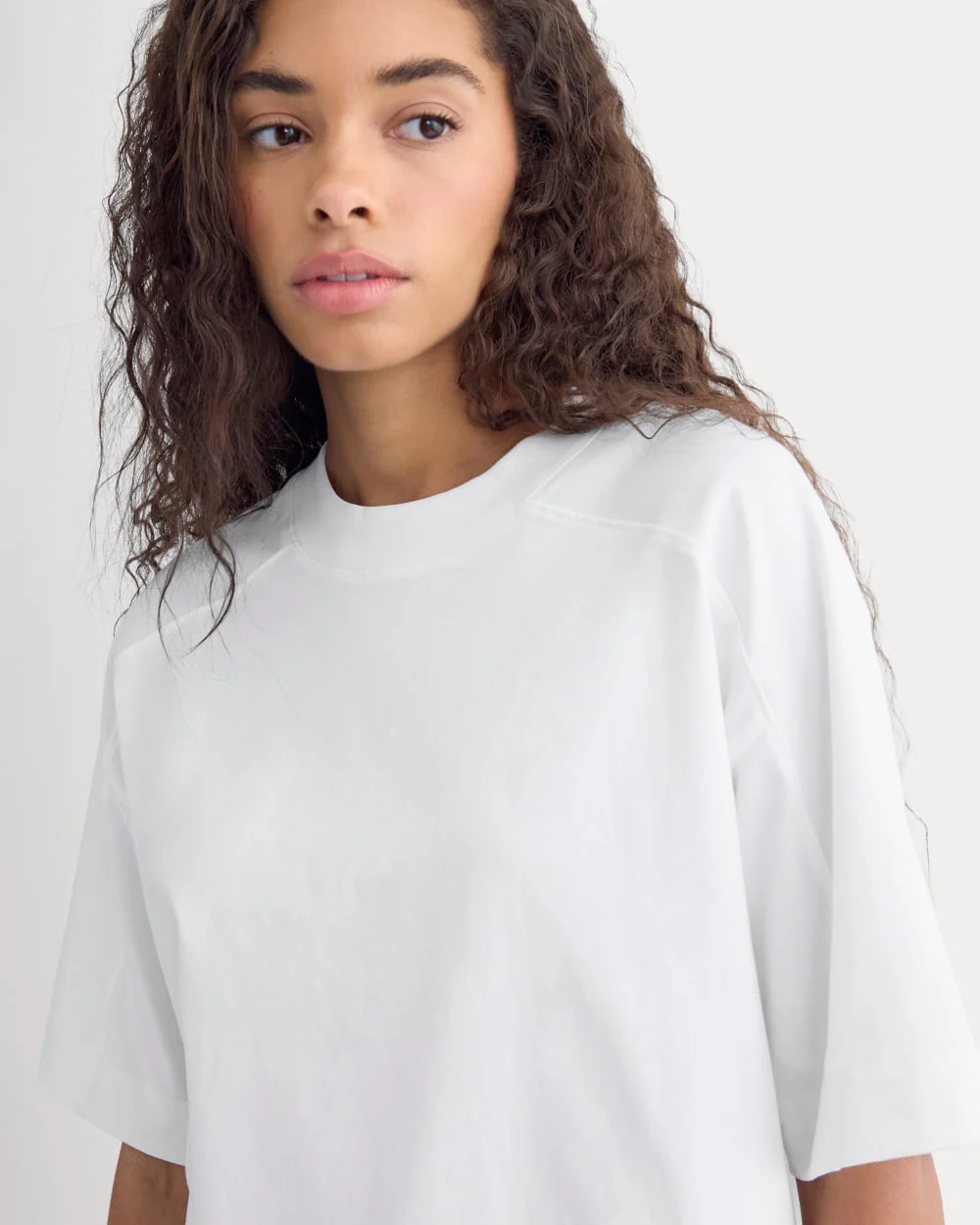 Oversized Seamed Tee | White - Image 4