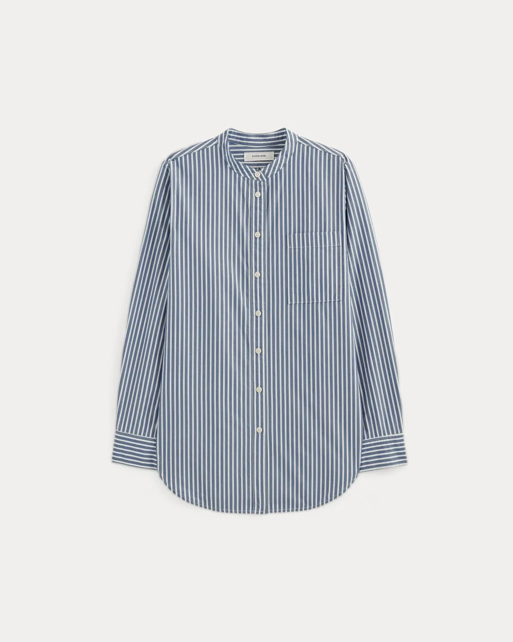 The Oversized Shirt in Ultrasoft Cotton | Bone / Mazarine Blue - Image 2