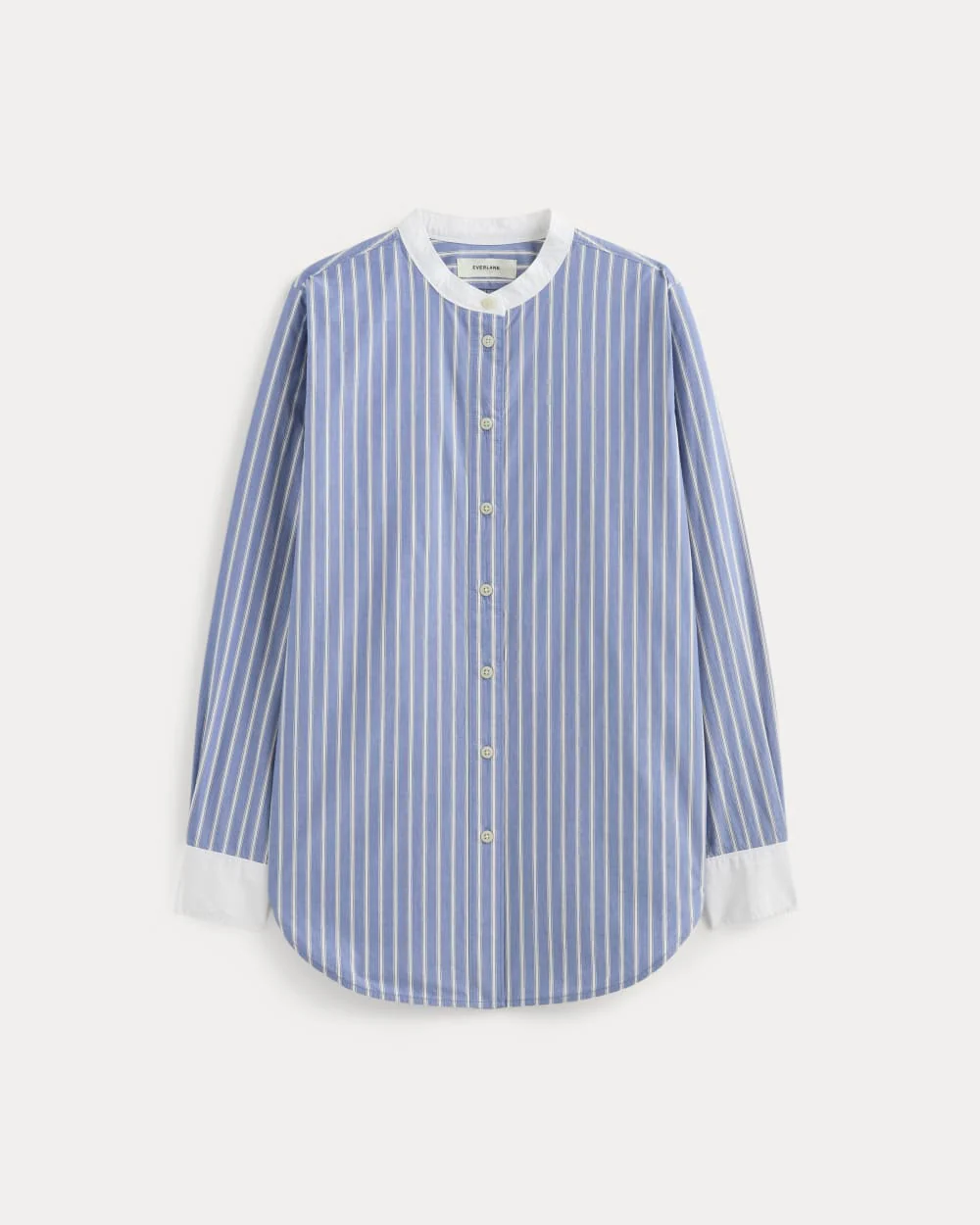 The Oversized Shirt in Ultrasoft Cotton | Dutch Blue / Bone - Image 2