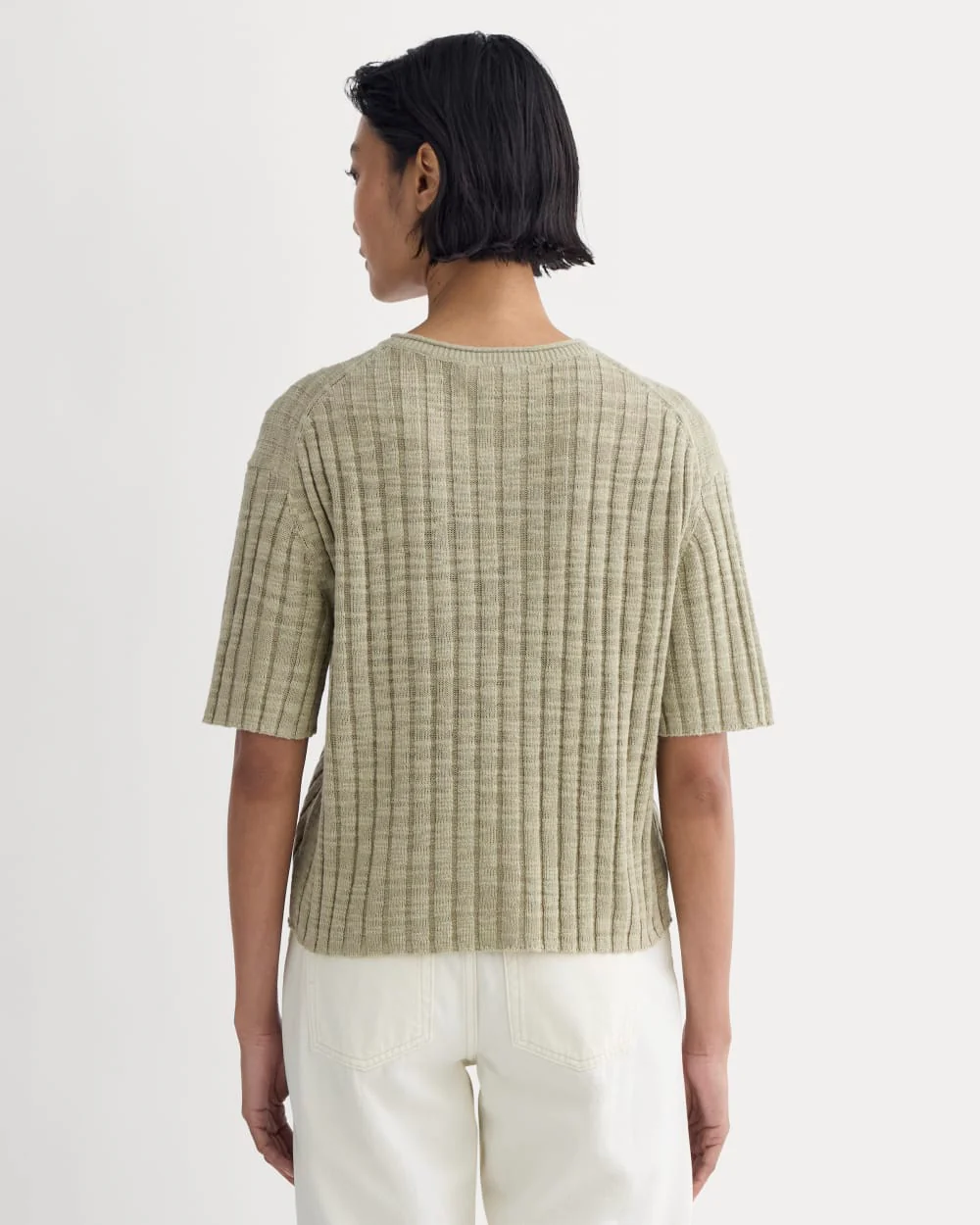 The Oversized Tee in Cotton Linen | Eucalyptus - Image 5