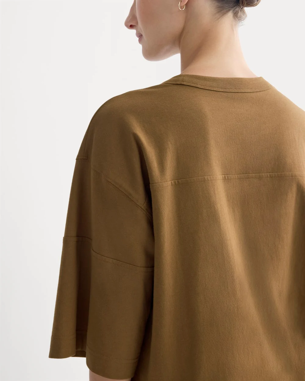 Oversized Varsity Tee in Essential Cotton | Toffee - Image 4