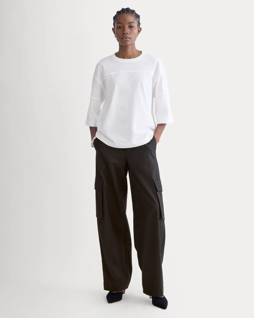 Oversized Varsity Tee in Essential Cotton | White - Image 3