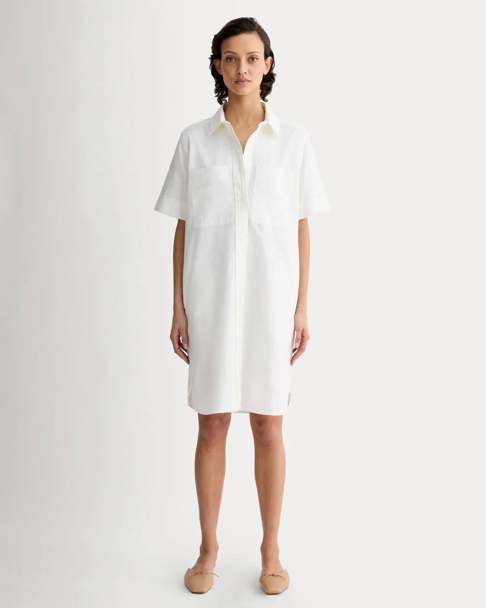 The Oxford Short-Sleeve Shirt Dress | White