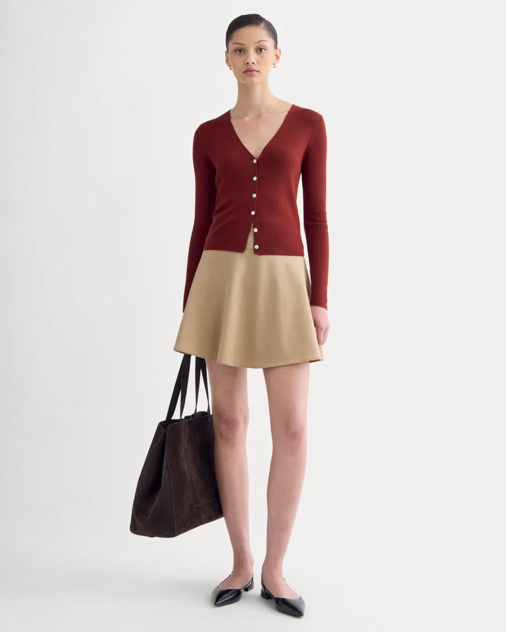 The Cardigan in Ultrasoft Merino | Merlot - Image 3