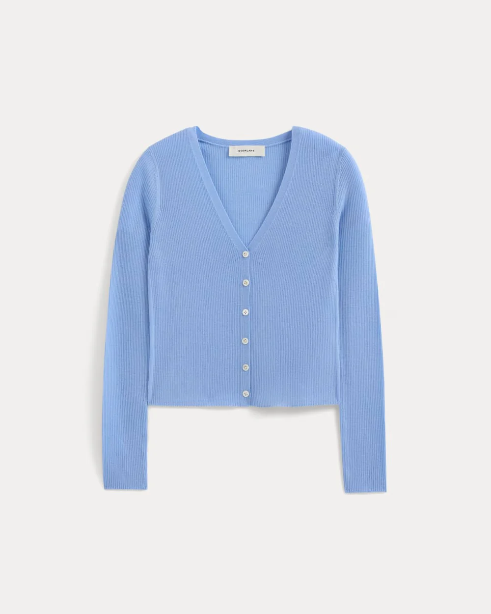 The Cardigan in Ultrasoft Merino | Open Air Blue - Image 2