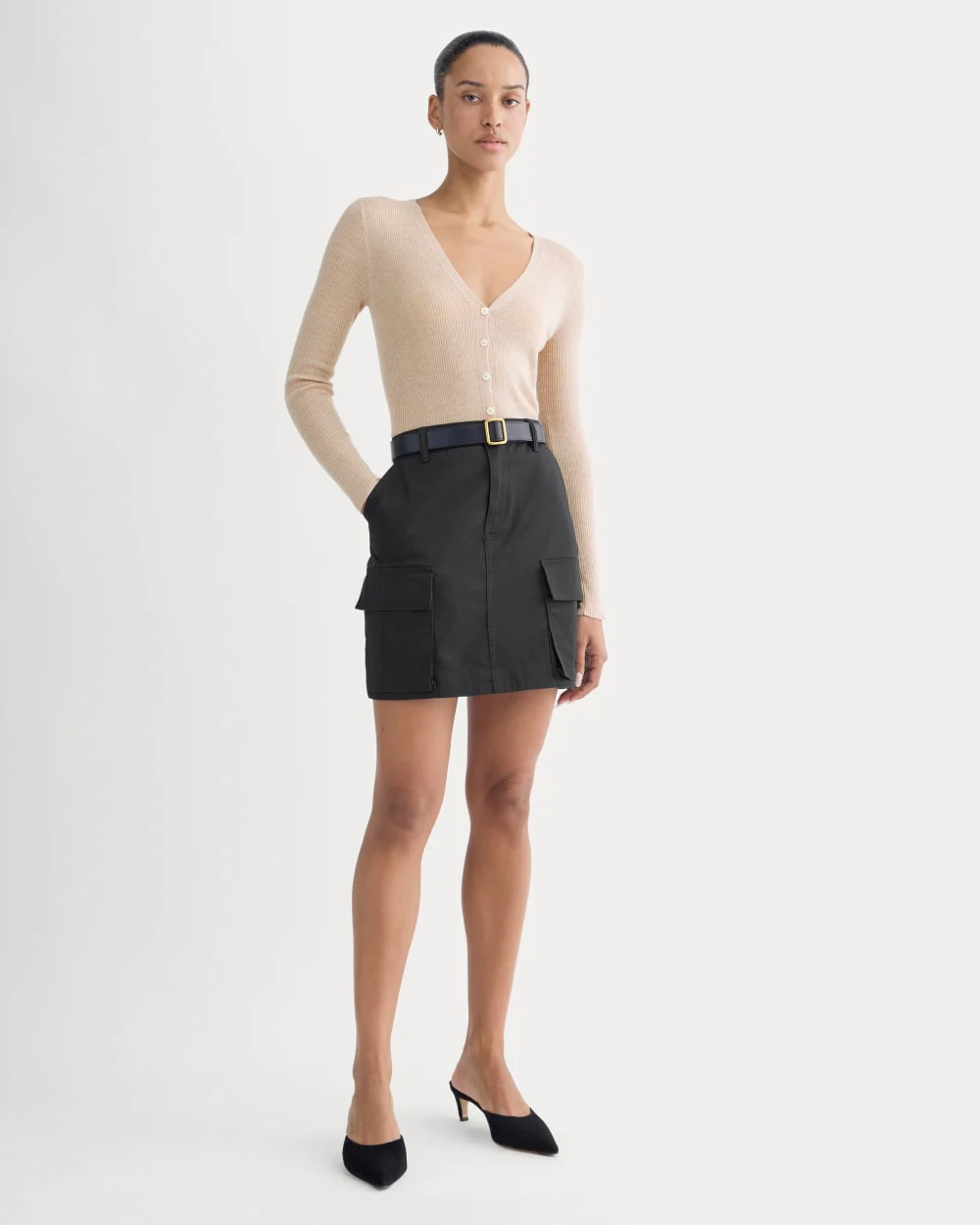 The Cardigan in Ultrasoft Merino | Pale Blush - Image 3