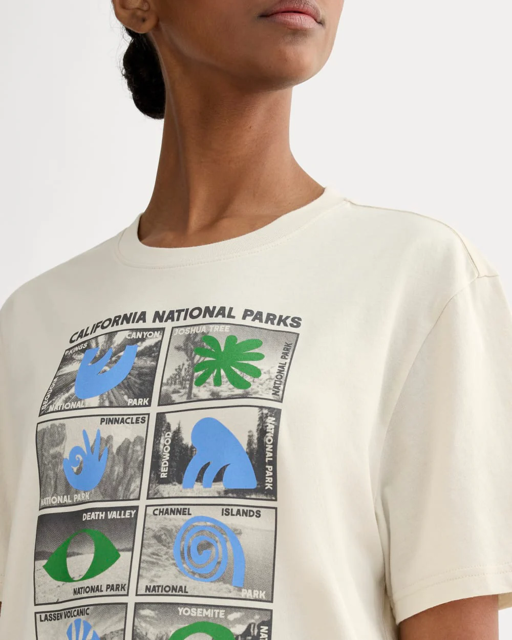 The Everlane x Parks Project Essential Organic Crew | Forged Iron / Birch / Granada Sky Blue / Green - Image 4