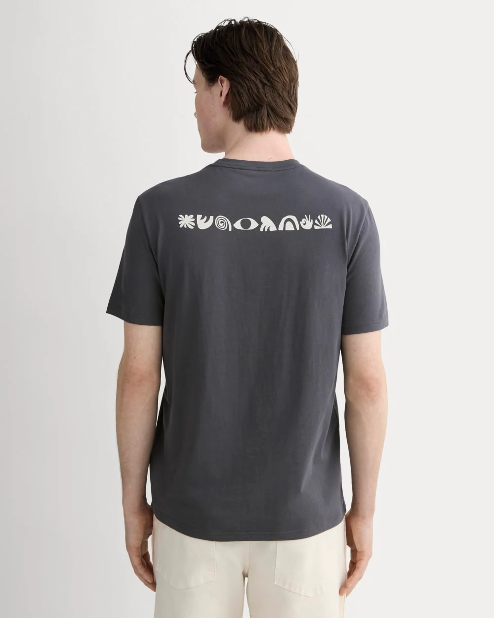 The Everlane x Parks Project Essential Organic Crew | Forged Iron / Natural / Granada Sky Blue / Green - Image 5