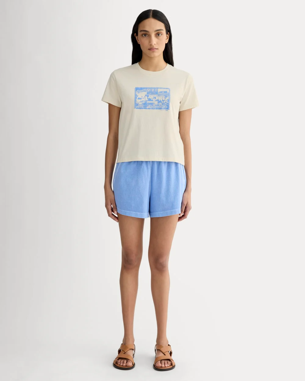 The Everlane x Parks Project Box-Cut Tee | Natural / Granada Sky Blue - Image 3
