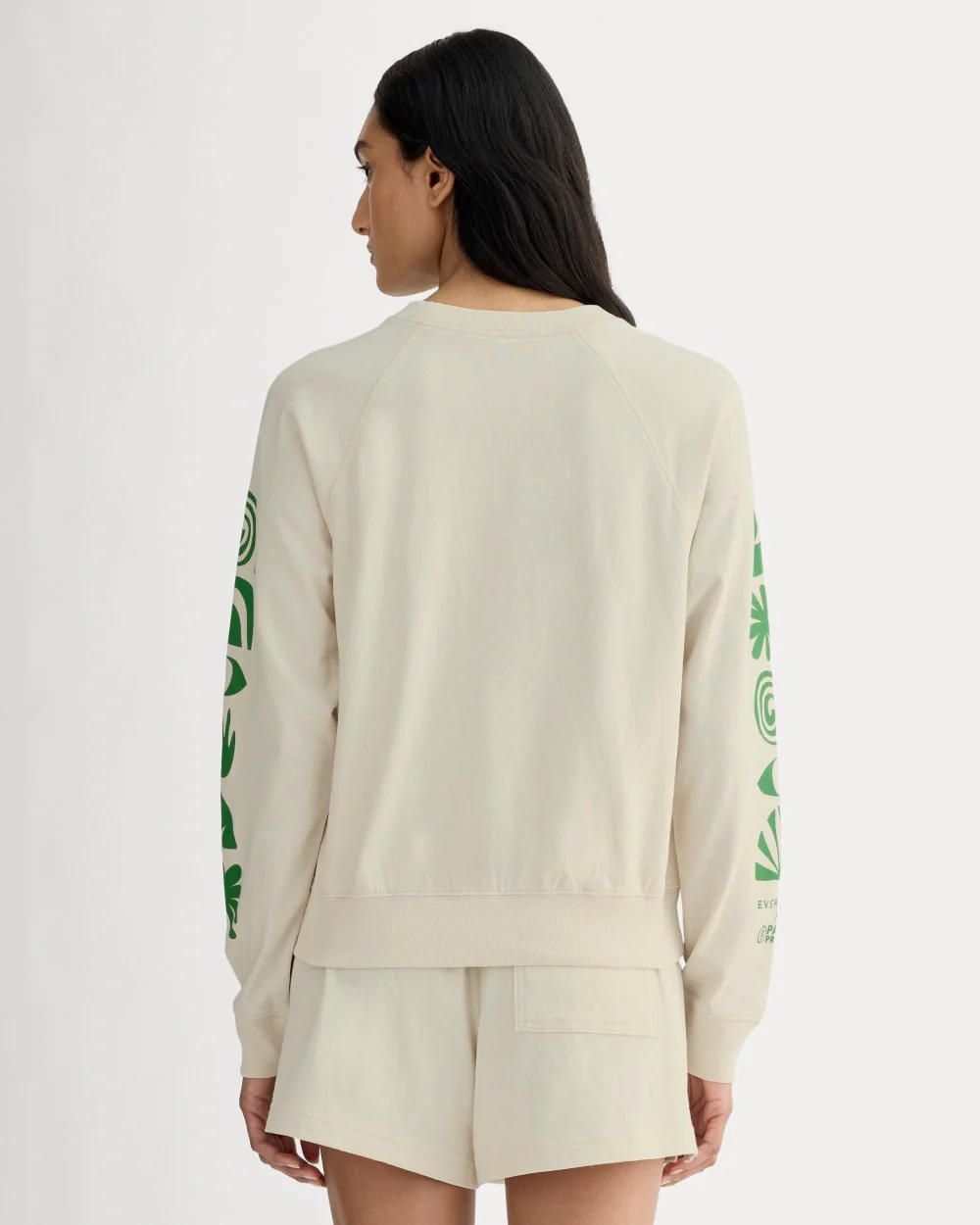 The Everlane x Parks Project Off-Duty Long-Sleeve Tee | Natural / Green - Image 5