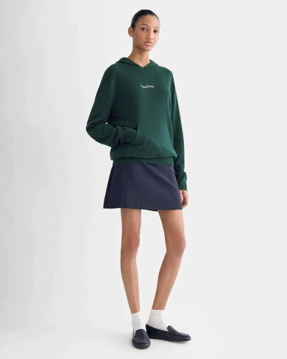 Everlane x Peace & Quiet Cashmere Hoodie | Pine - Image 3