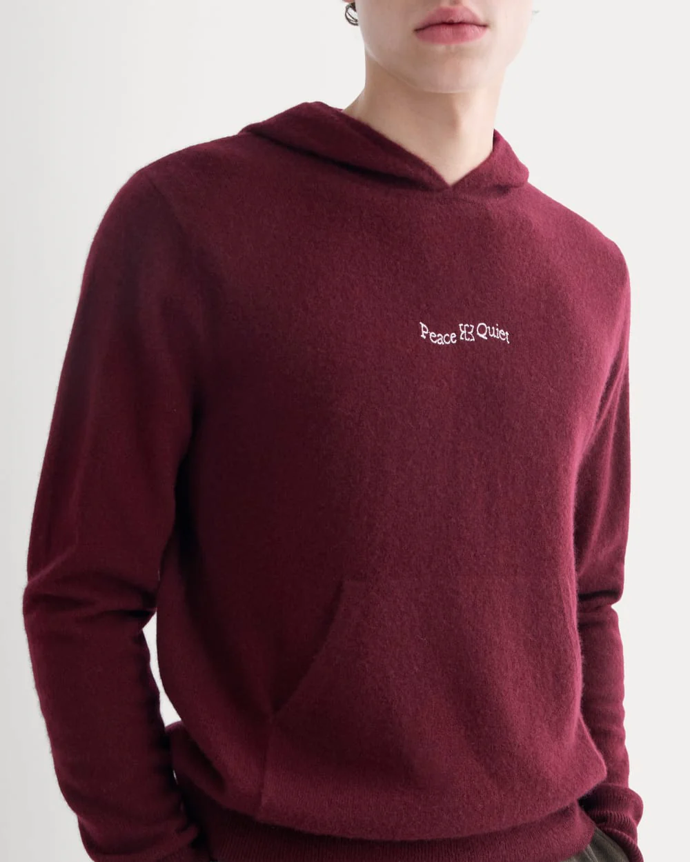 Everlane x Peace & Quiet Cashmere Hoodie | Wine - Image 4