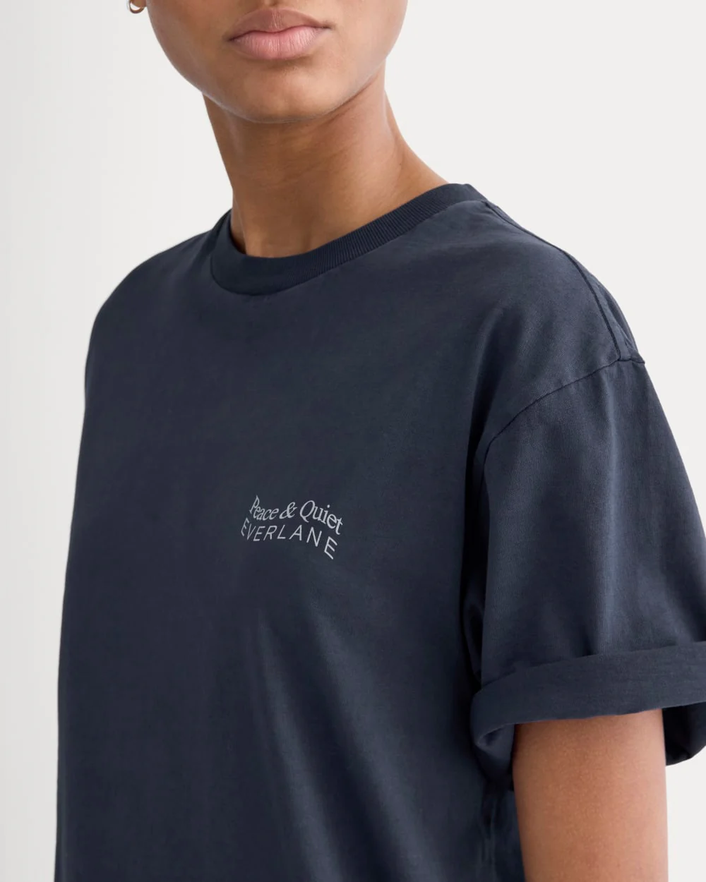 Everlane x Peace & Quiet Graphic Logo Tee | Navy - Image 4