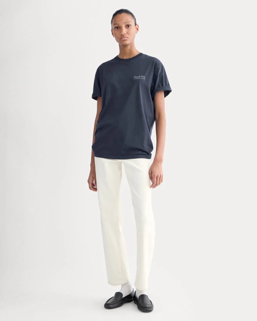 Everlane x Peace & Quiet Graphic Logo Tee | Navy - Image 5
