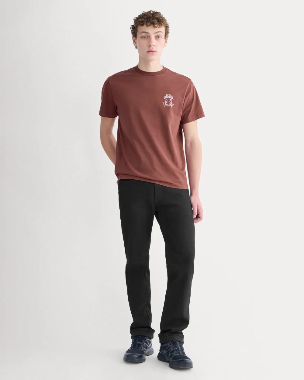Everlane x Peace and Quiet Crest Graphic Tee | Wine - Image 5