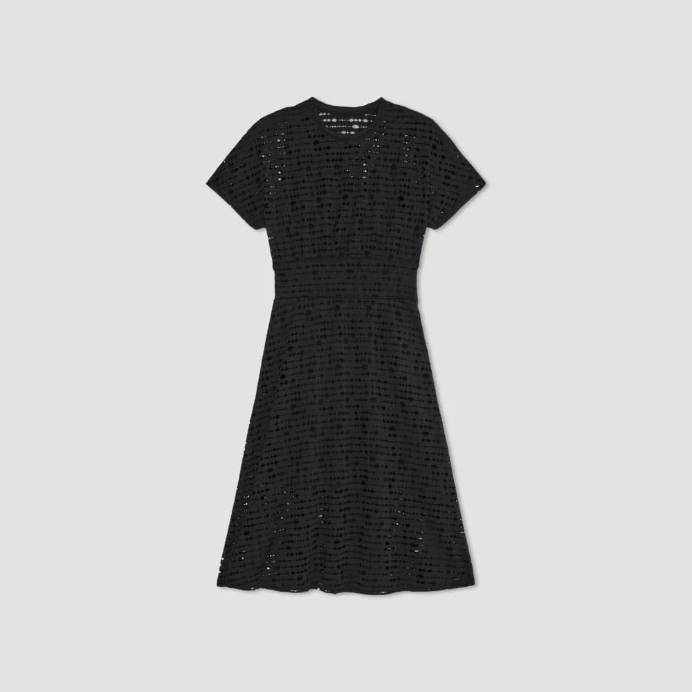 The Eyelet Waisted Dress | Black - Image 2