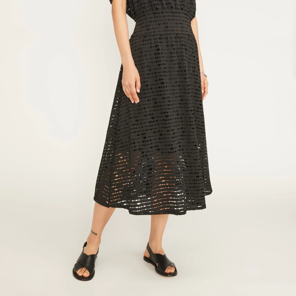 The Eyelet Waisted Dress | Black - Image 5