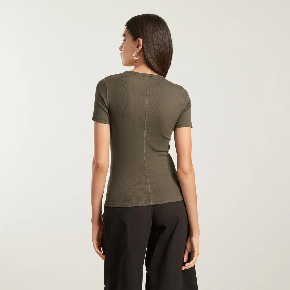 The Pima Micro-Rib Crew Tee | Beech - Image 3