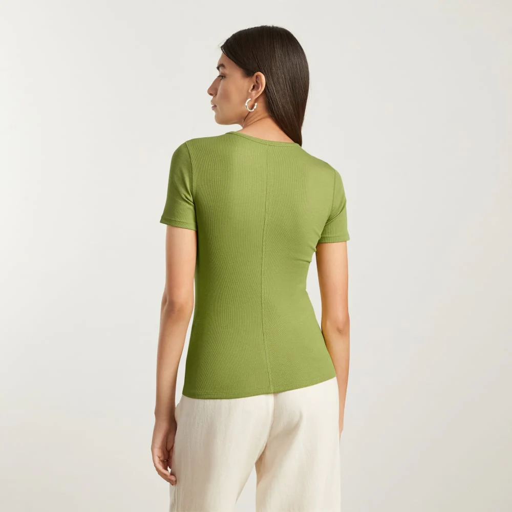 The Pima Micro-Rib Crew Tee | Pepper - Image 3