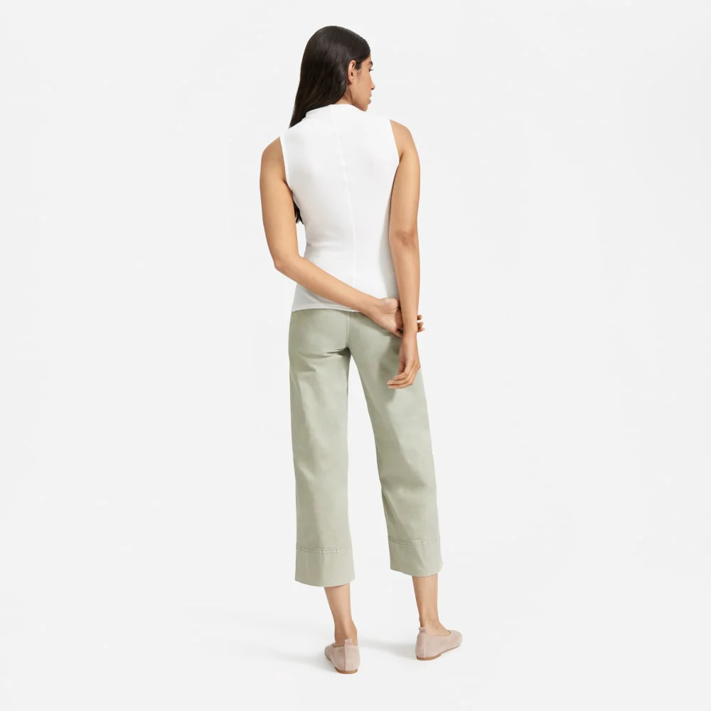 The Pima Micro-Rib Funnel-Neck Tank | White - Image 3