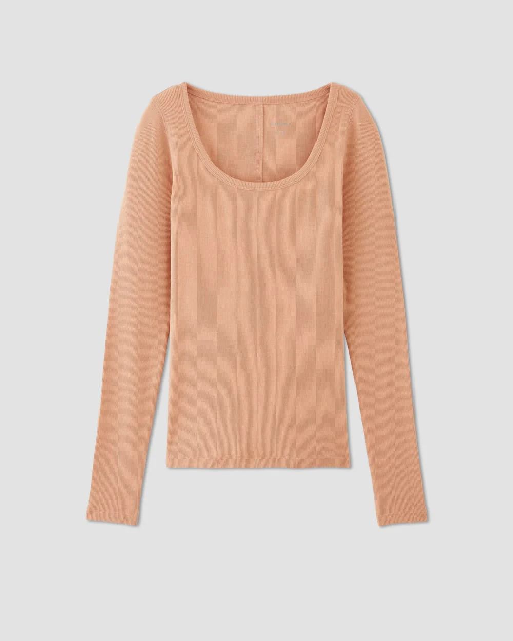 The Luxe Rib Long-Sleeve Scoop-Neck Tee | Blush Pink - Image 2