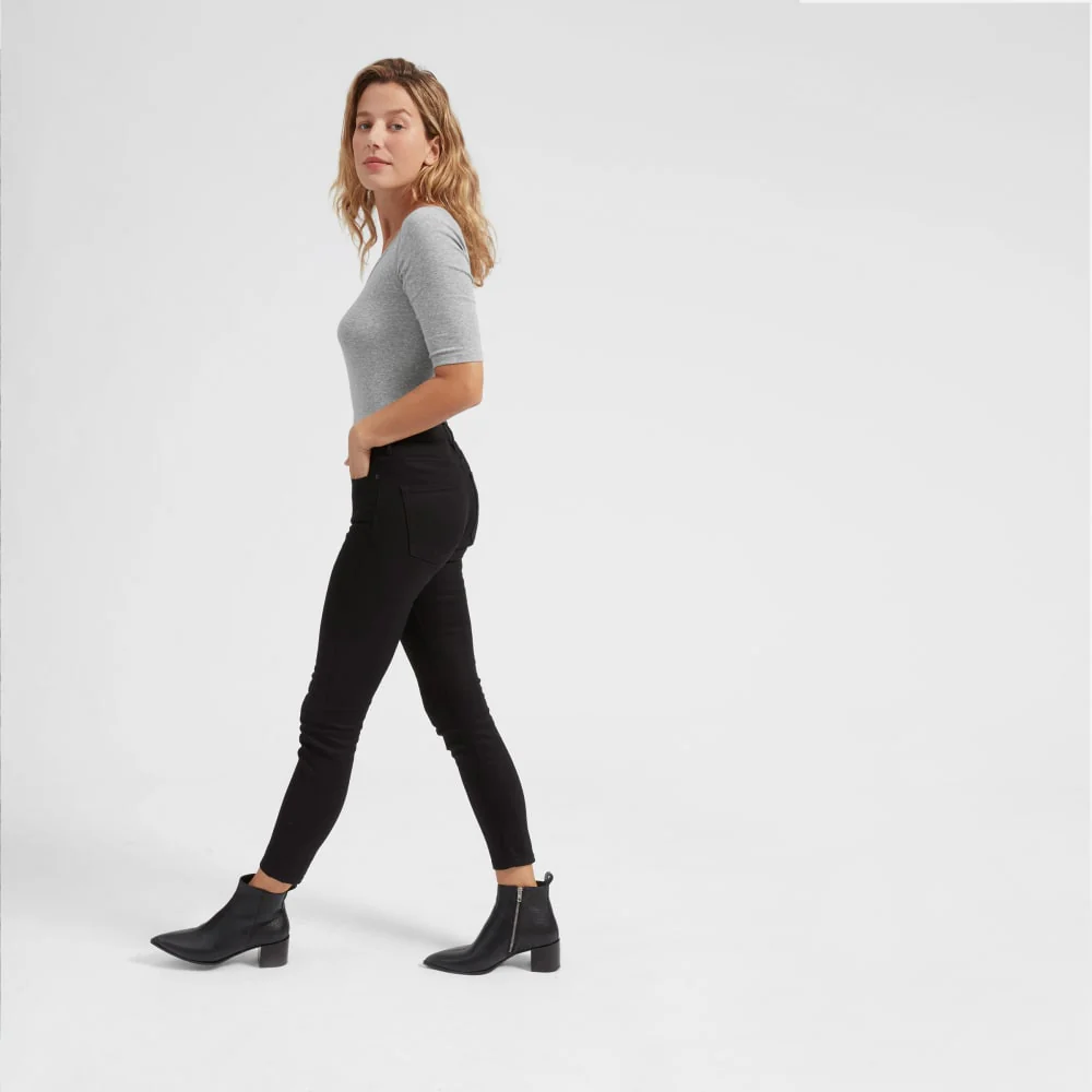 The Luxe Micro-Rib Scoop-Neck Tee |  Heathered Grey - Image 5