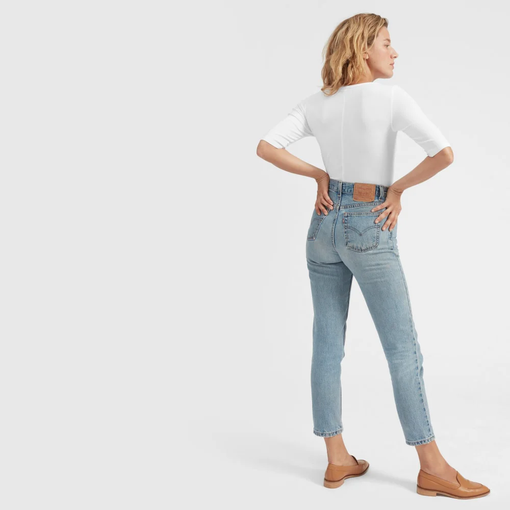 The Luxe Micro-Rib Scoop-Neck Tee | White - Image 2