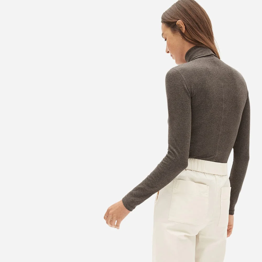 The Luxe Micro-Rib Turtleneck | Heathered Fatigue - Image 5