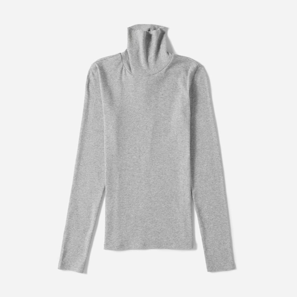 The Luxe Micro-Rib Turtleneck | Heathered Grey - Image 2