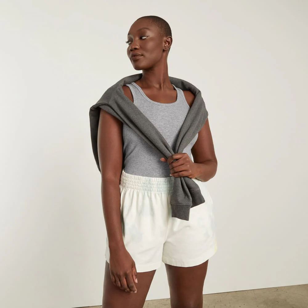 The Pima Micro-Rib U-neck Tank |  Heathered Grey - Image 6
